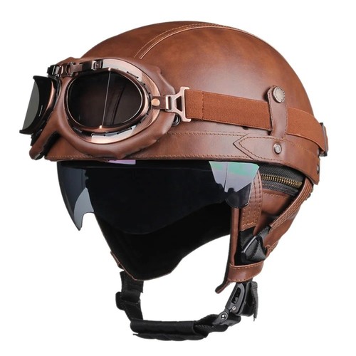 Retro open face half - face,