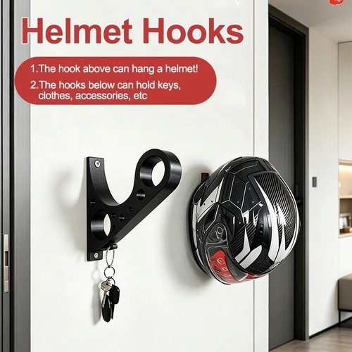 Wall mounted motorcycle helmet - mounted,