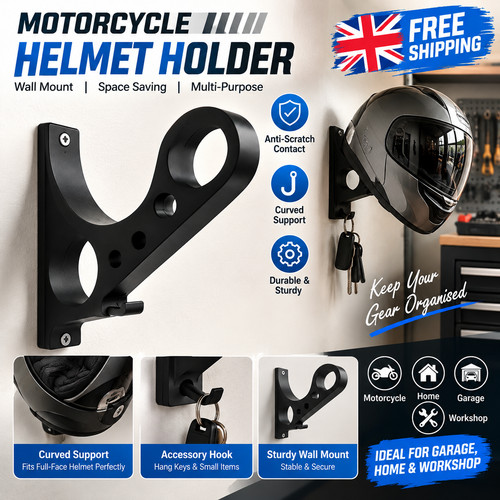 Motorcycle helmet holder wall - helmet,