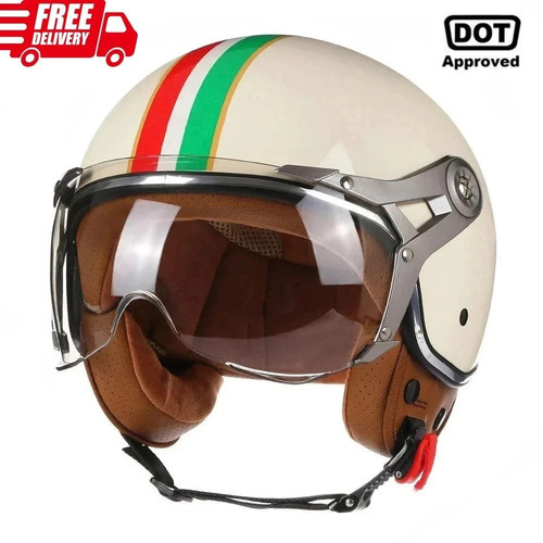 Open face motorcycle helmet - open,