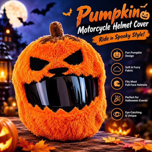 Halloween pumpkin helmet cover - halloween,