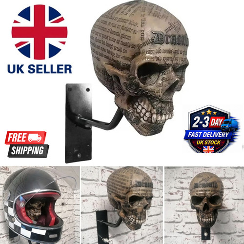 Motorcycle helmet holder skull - motorcycle,