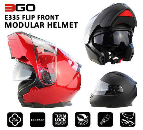 3go e335 flip front motorcycle - front,