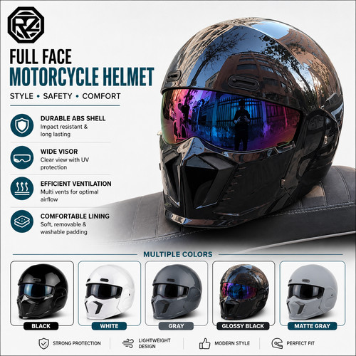 Retro motorcycle helmet - retro, abs